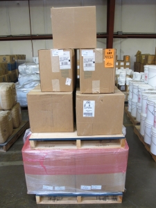 (12) COVERALLS, LARGE SIZE, DISPOSABLE KIND, PAPER MATERIAL, WHITE COLOR. ZIPPER CLOSURE, IMPRINTED "FLAME RESISTANT" 25 PER BX. LOADING & HANDLING FEE $15-4102